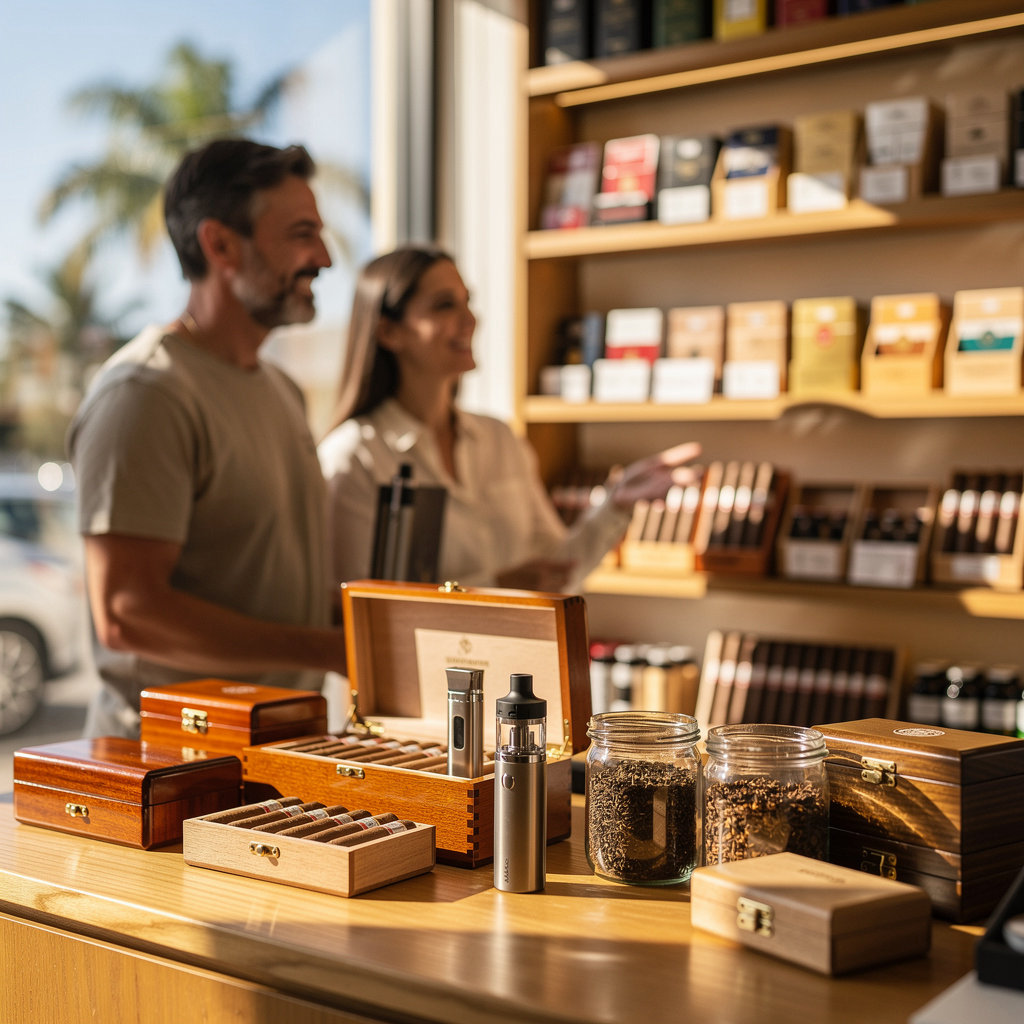 SB TOBACCO shopfront and local Santa Barbara community, highlighting our convenient Milpas Street location