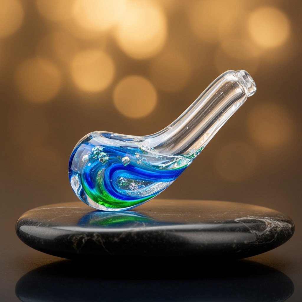 SB TOBACCO artistic glass pipes collection on display in Santa Barbara smoke shop