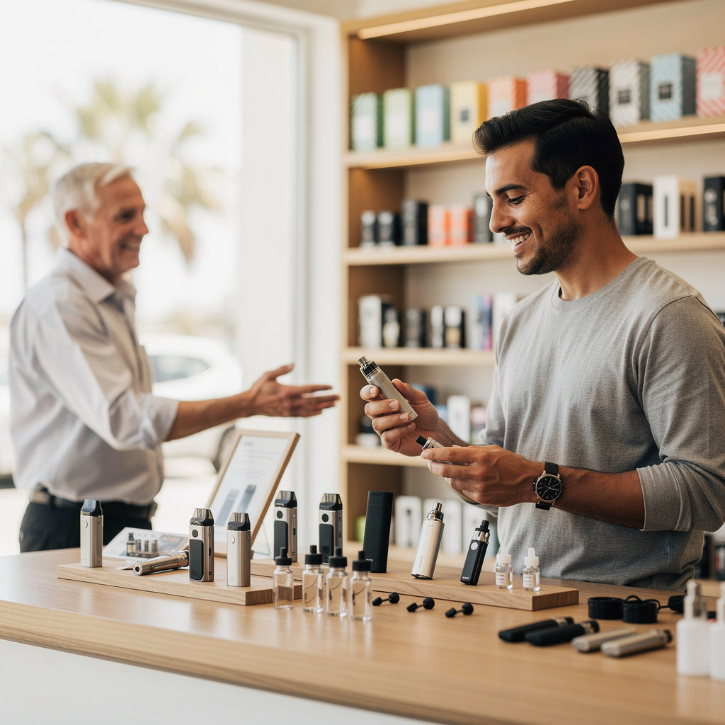 SB TOBACCO's selection of premium vape devices, e-liquids, and accessories in Santa Barbara